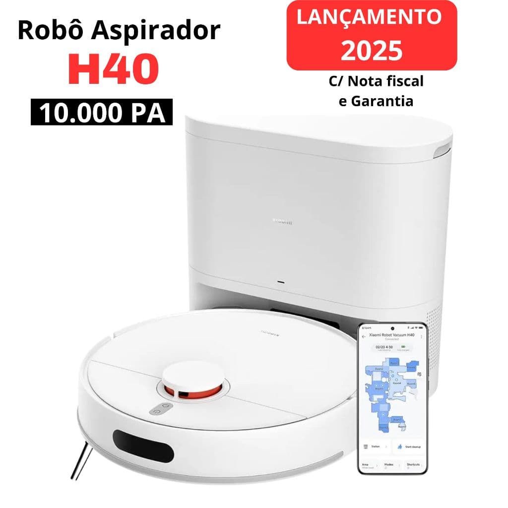 Robô Aspirador H40 – 10000Pa, Mapeamento a Laser, Autoesvaziamento, 2 em 1 Limpeza completa