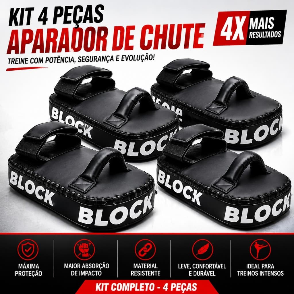 Kit 4 Aparadores De Chute Profissional Muay Thai MMA Kickboxing Artes Marciais Treino em casa