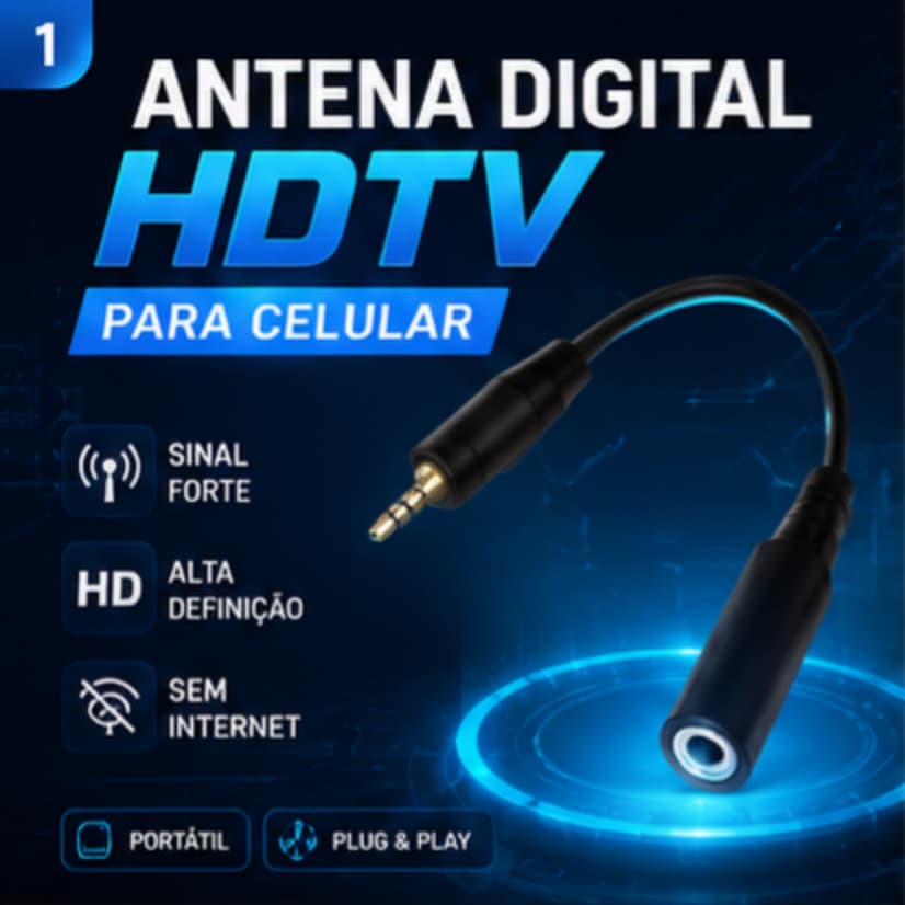 Antena HDTV Para Celular Android Assista TV Digital Grátis Receptor De Sinal Portátil