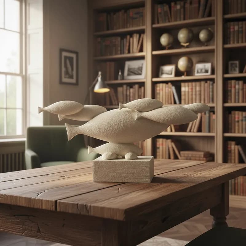 Enfeite Decorativo De Mesa Peixes Flutuantes De Resina Areia