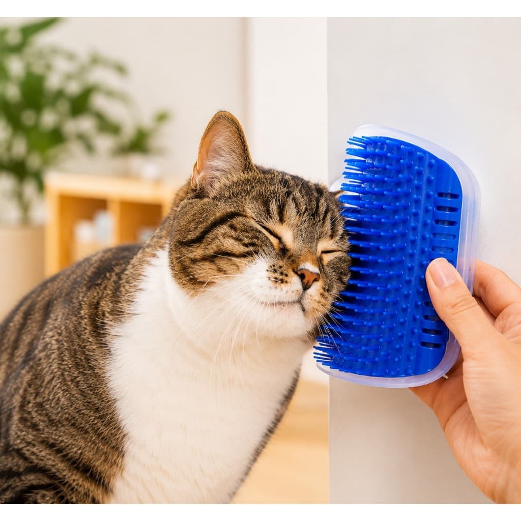 Pente Escova Tira Pêlos Coçador Com Catnip Erva Para Gato Pet Parede Gato Massagem Brinquedo