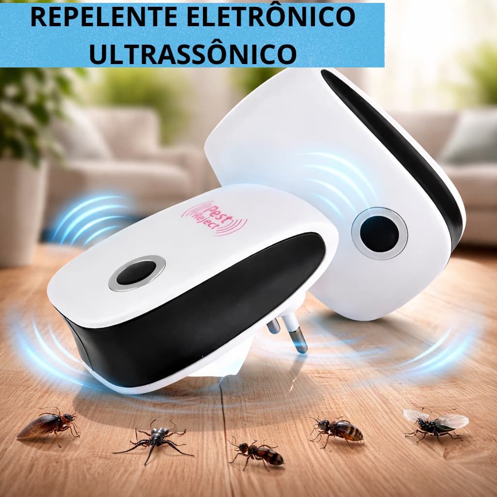 Repelente Eletronico Ultrassonico Bivolt Espanta Rato Inseto Barata Pernilongo Mosquito Tomada Pest Reject Casa