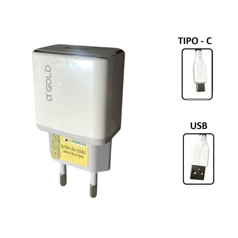 Carregador Rápido Completo Tipo C - 1,20m Reforçado 3.1A