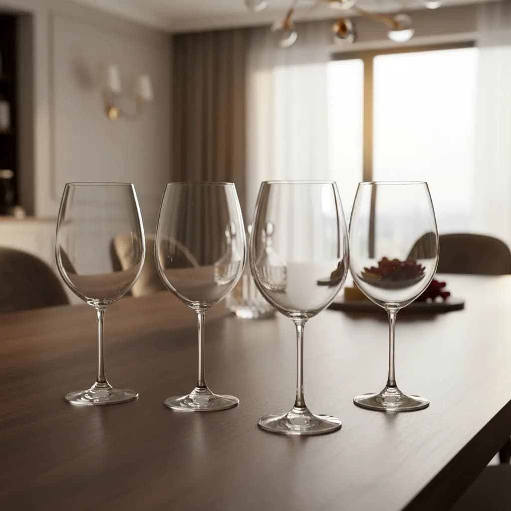 Kit 6 Taças Cristal 440ml Design Elegante Vidro Reforcado Ideal Ocasiões Sílica Titânio Conjunto
