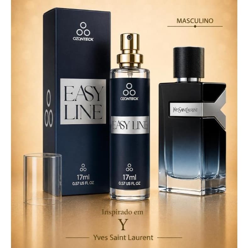 Perfume Masculino Easy Line Perfume Ozonteck 17 Ml / Alta Fixação Maxima Premium/ Família Olfativa Amadeirado