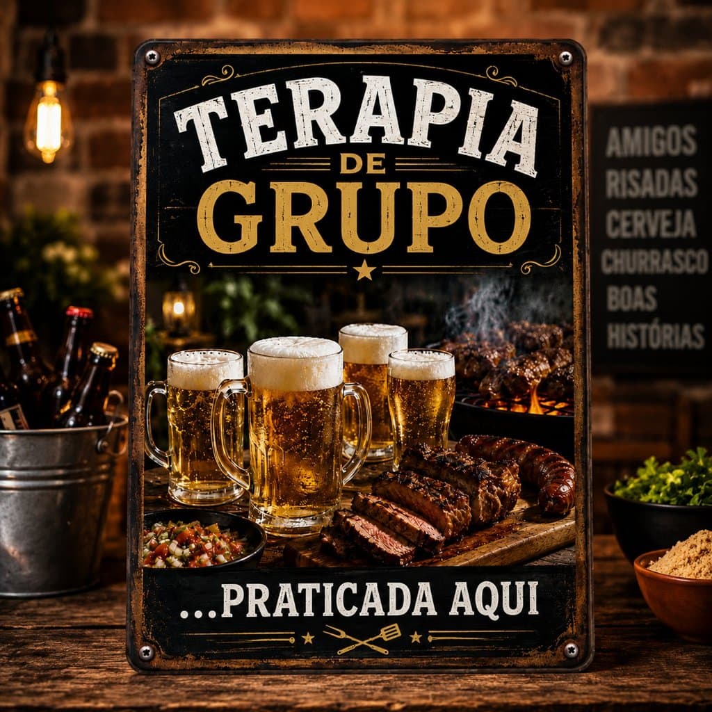 QuadRo Decorativo Churrasco Cerveja Terapia para Cantinho do Churrasco Hall