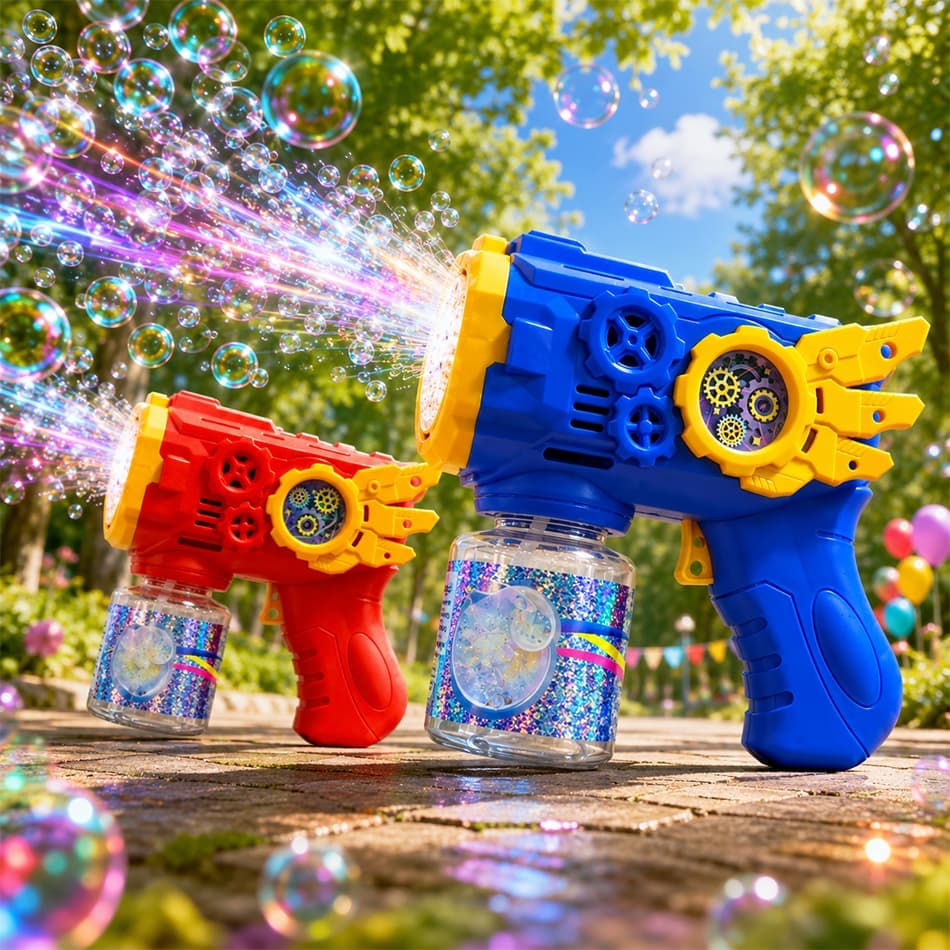 Máquina de Bolhas de Sabão Automática Lançador Brinquedo Com LED Para Crianças Ao Ar Livre
