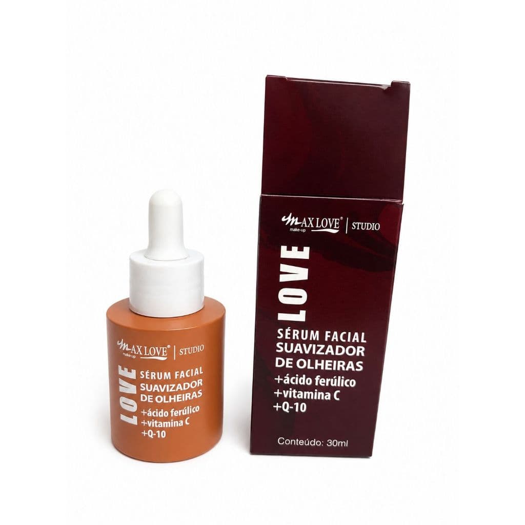 Sérum Facial Suavizador de Olheiras, Ácido Ferúlico + Vitamina C Oill Free 30ml- Max Love