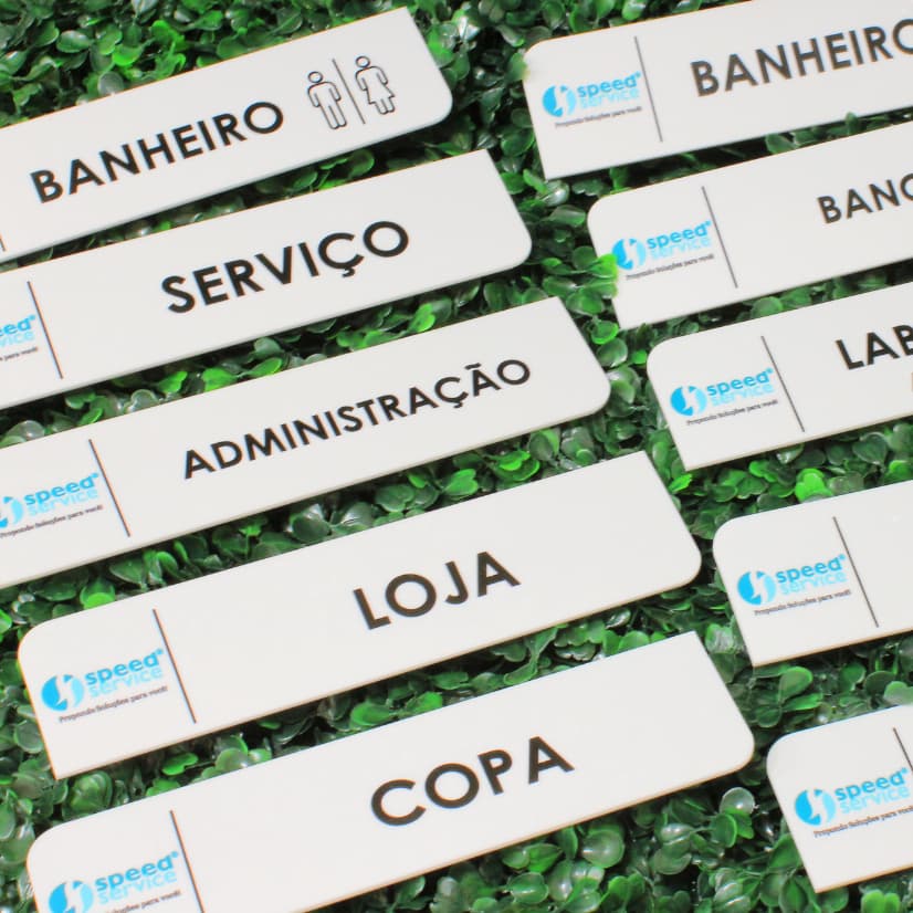 2 Placas Personalizadas Identificação de Porta 5x20cm em Acrilico