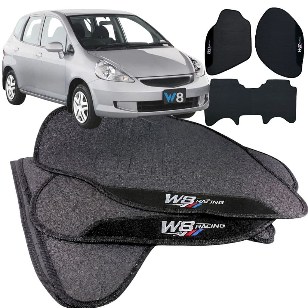 Tapete para Carro Borracha Compatível Com Fit 2004 2005 2006 2007 2008 3 Peças