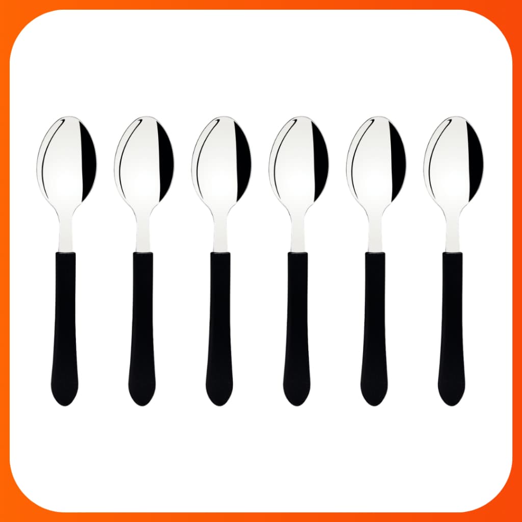 Colher Tramontina Inox Cabo Preto Leme - Conjunto
