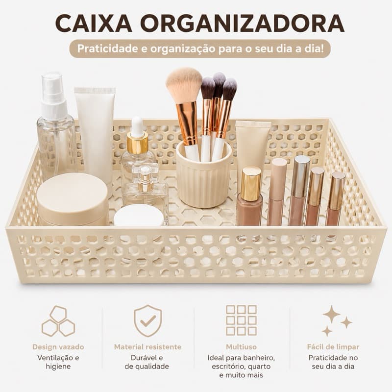 Caixa Organizadora para Banheiro Closet e Gavetas Impressão 3D