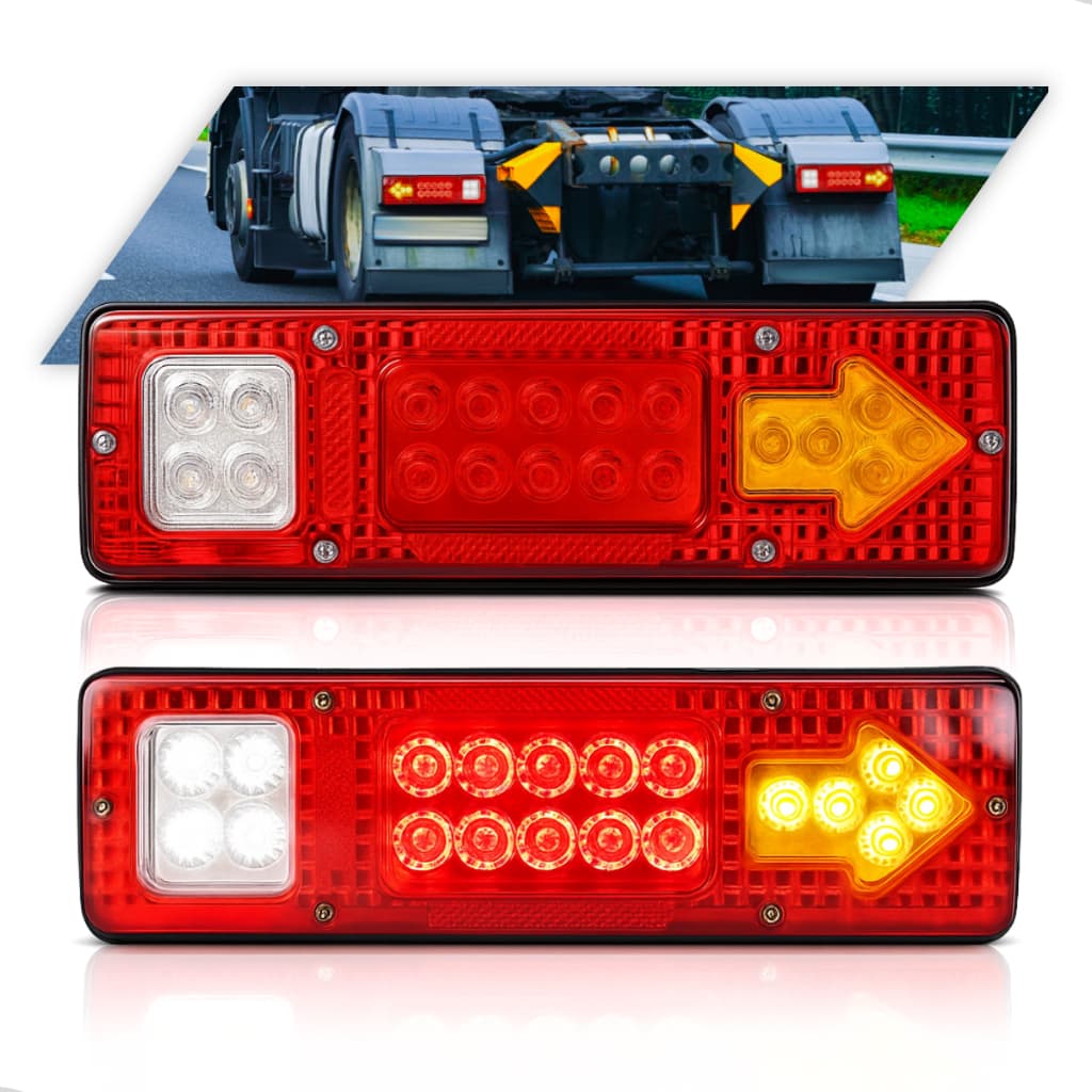 Par Sinaleira De Led Caminhão Carreta Baú Truck Tanque Carretinha F4000 12v / 24v Lanterna Traseira