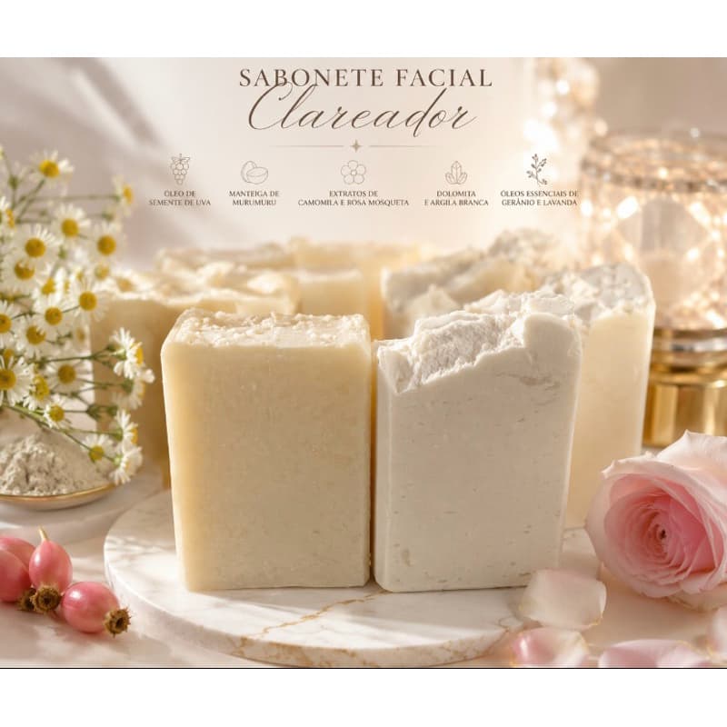 Sabonete Porcelana clareador facial( cold process )