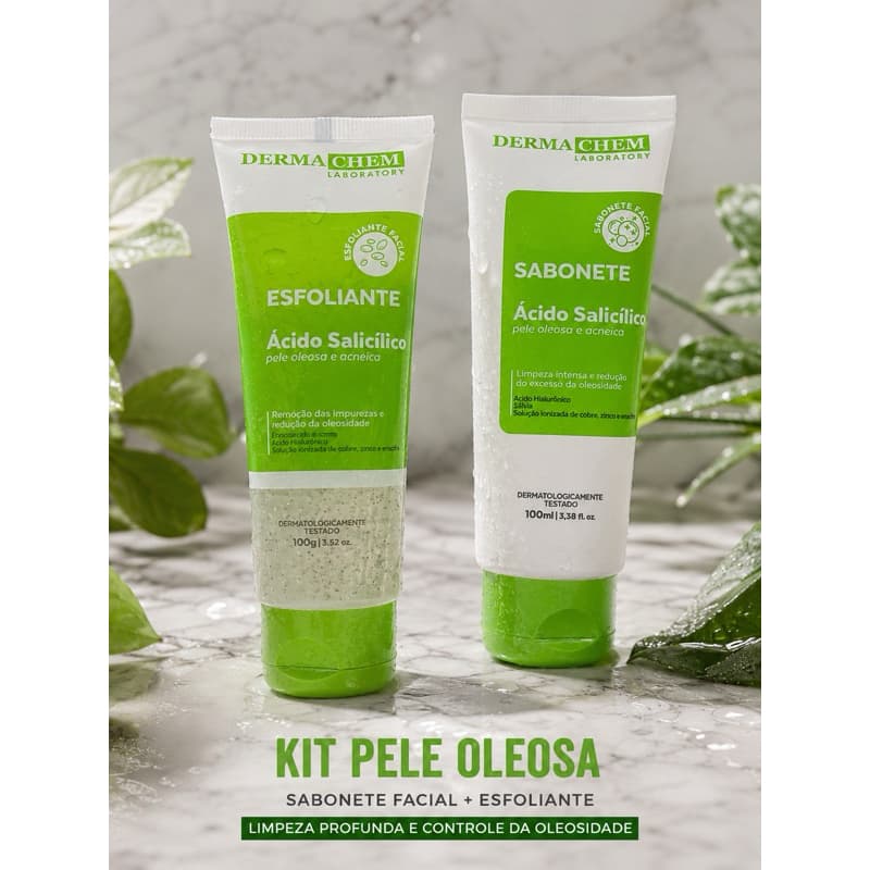 kit sabonete facial e esfole anti facial ideal para pele oleosa