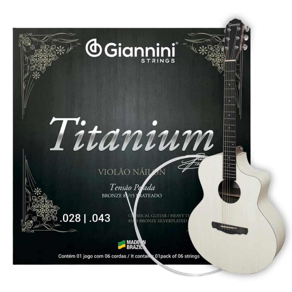 Encordoamento Giannini de Violão Nylon Jogo de Cordas Giannini Corda de Violão GENWTA Tensão Pesada