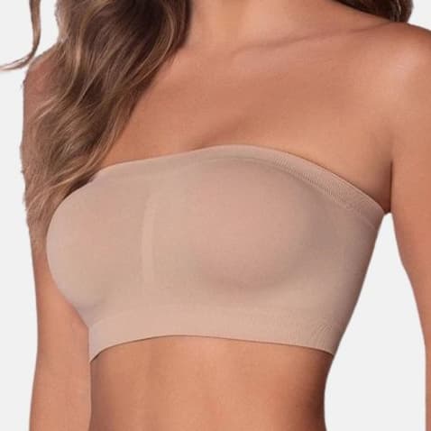 Top Faixa Sem Bojo Sutiã Tomara que Caia Sem Costura Super Confortável Crop Fitness Poliamida Selene