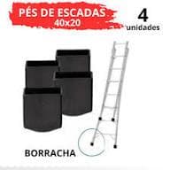 Kit 4 Sapata Pe de Escada Ponteira Borracha 20x40mm para Alumínio Antiderrapante