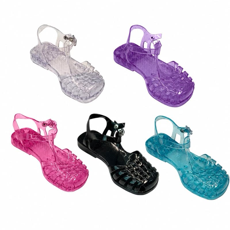 Sandália Infantil Menina Aranha Silicone Transparente Leve e Confortavel