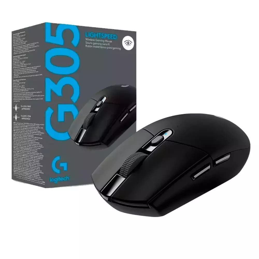 Mouse Logitech G305 Lightspeed — Wireless, HERO 12.000 DPI, 1.000 Hz, 6 Botões