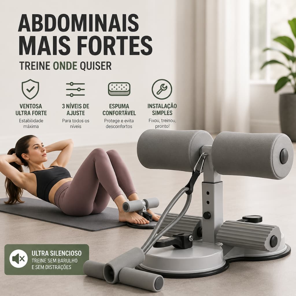 Equipamento auxiliar de abdominais fitness unissex ventosa muscular abdominal dispositivo de pé fixo