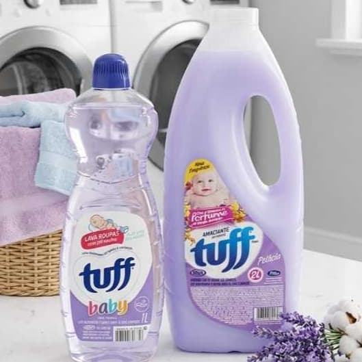 Kit sabão liquido tuff pH neutro(1L) + amaciante Tuff Baby pelucia (2L)