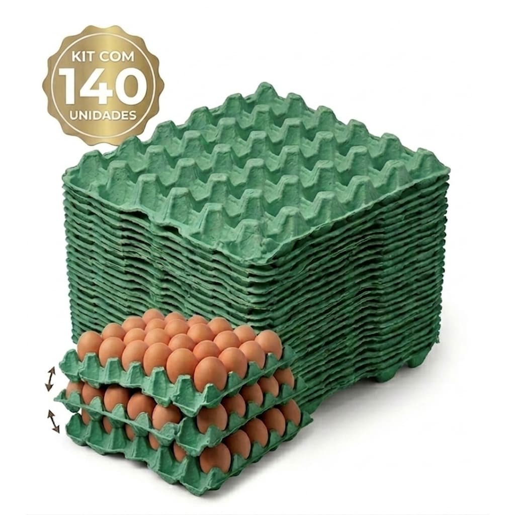 140 CARTELAS BANDEJAS PARA 30 OVOS NA COR VERDE