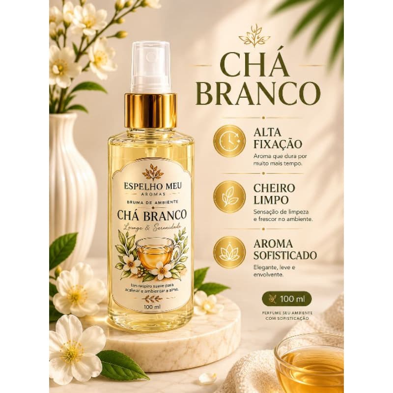 Aromatizador Home Spray Chá Branco 100ml Aromatizador de Ambiente Cheiro de Hotel Alta Fixação Perfume para loja