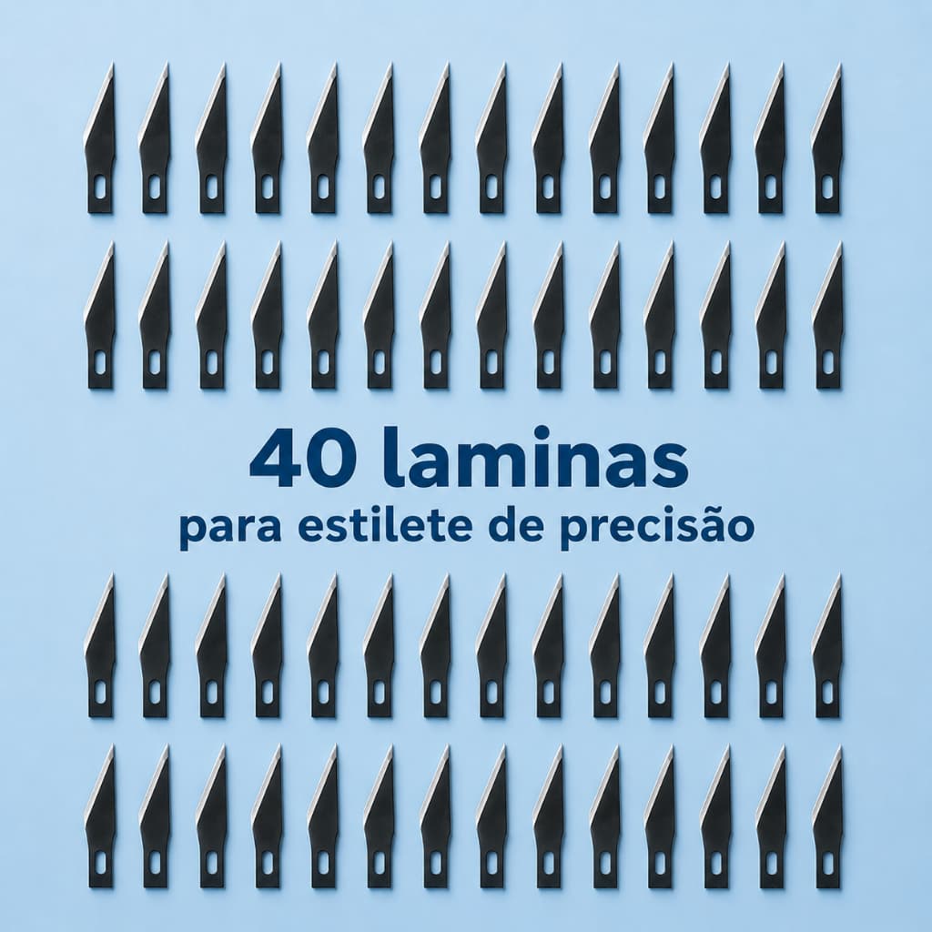 40 Laminas de Estilete de precisão modelo 11 super afiadas estojo de plástico