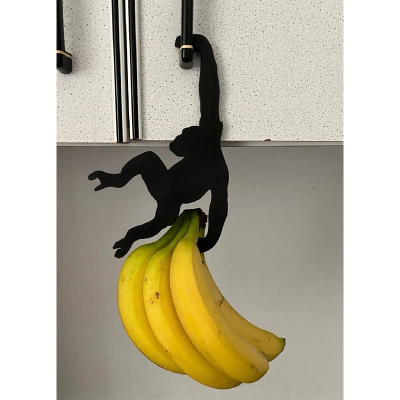 kit 2  und Suporte Porta Banana Decorativo Preto e Branco- Gancho para Pendurar Bananas