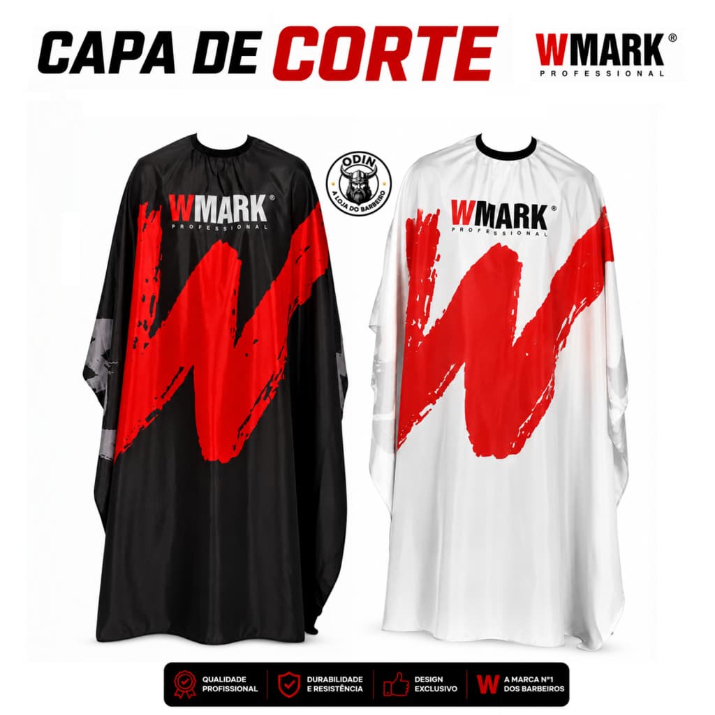 Capa De Corte Para Barbeiro Capa de Salão Capa Wmark De Cortar Cabelo Para Barbeiro Fecho Americano
