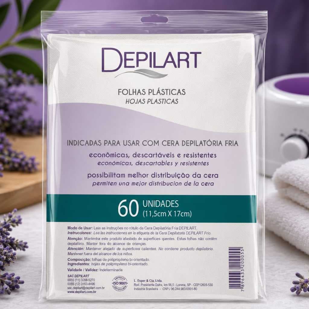 Folhas Plásticas para Depilação Depilart 60un – Resistentes, Higiênicas