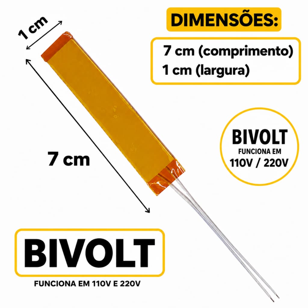 Kit  Com 2 Resistencia Para Chapinha Compativel Com Lizze 480f 7x1cm