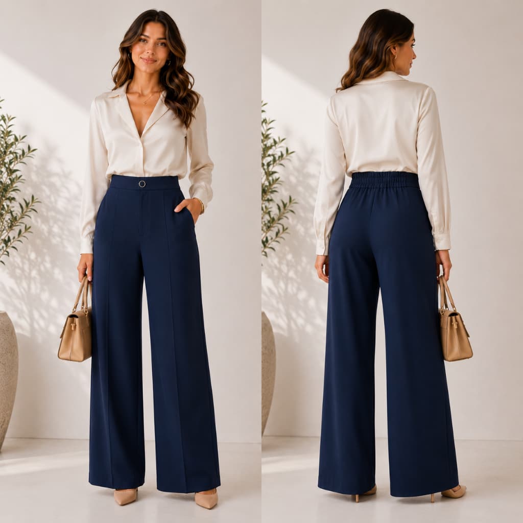 Calça feminina pantalona social elegante cintura alta em alfaiataria / calça feminina Luxo super confortável