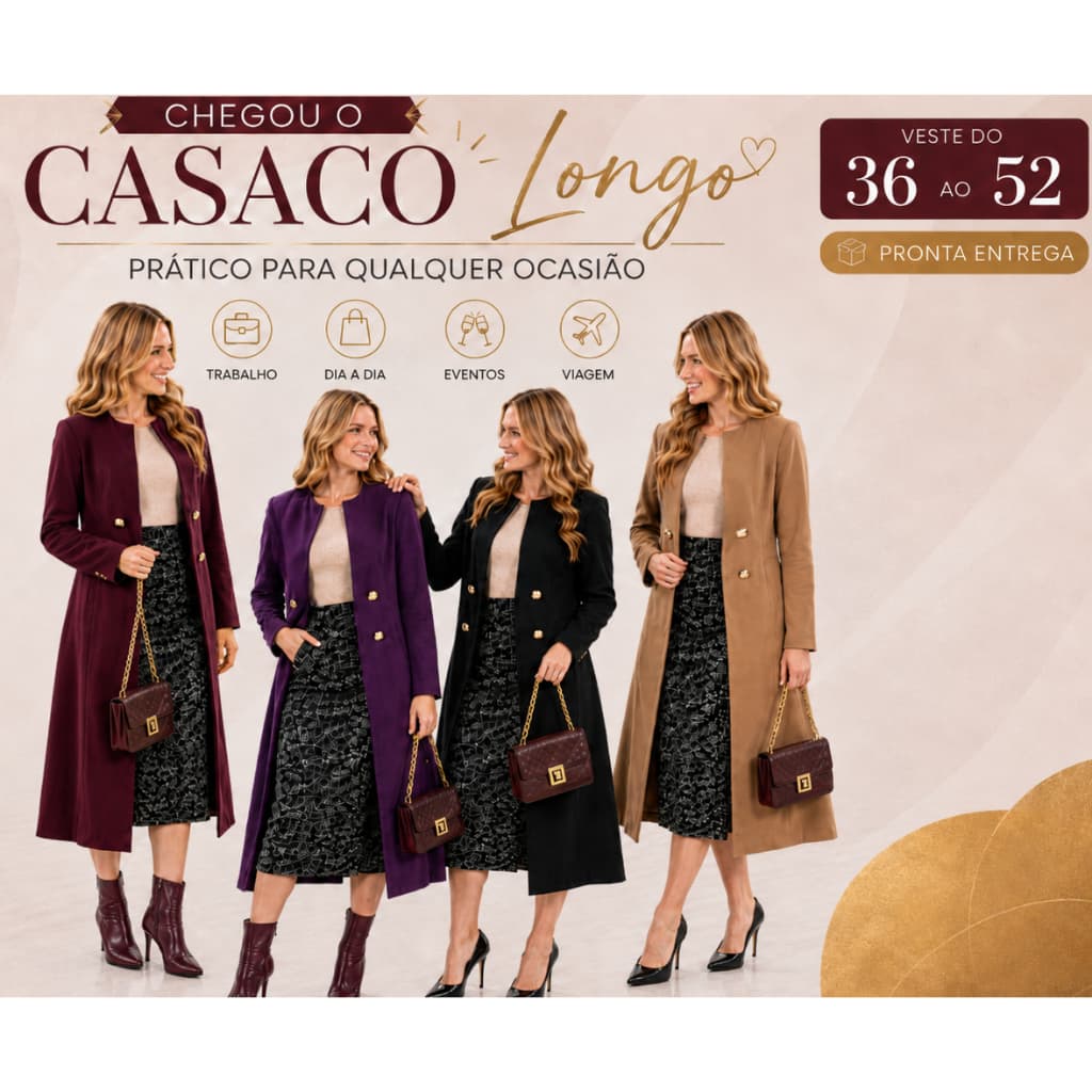 Casaco Sobretudo Feminino Aberto Estilo Chic Não Amassa BLASER FEMININO PLUS SIZE ROUPAS DE INVERNO
