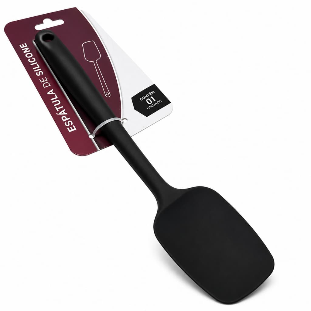 Espátula Pão Duro Silicone 27cm Preta Antiaderente Resistente ao Calor Belakaza