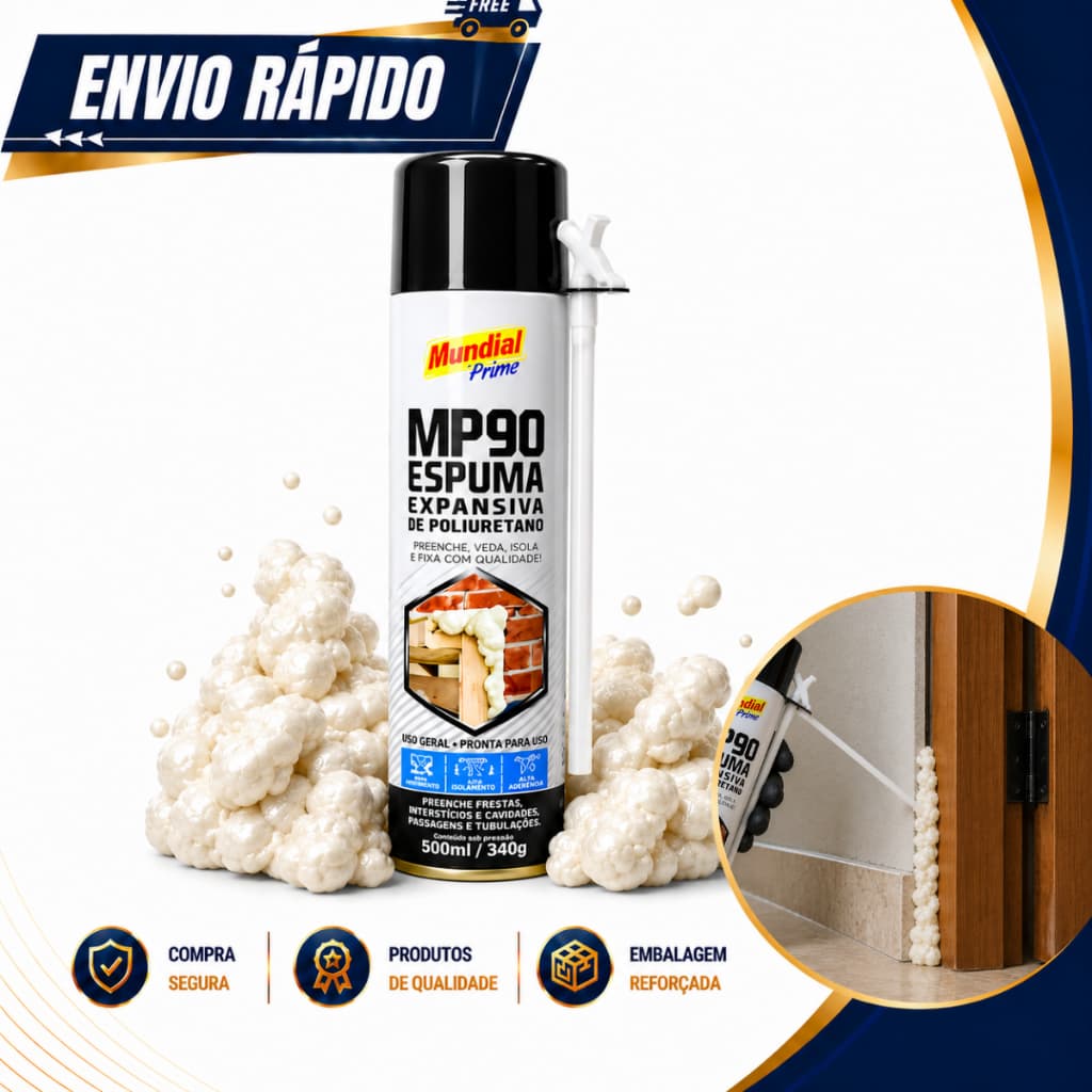 Espuma Expansiva de Poliuretano 500ml/340gr - Mundial Prime