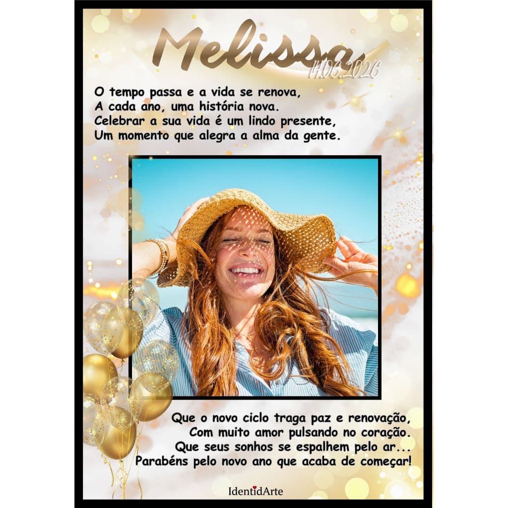 Quadro Personalizado Aniversário Moldura MDF Proteção em VIDRO Presente Porta-retrato Decorativo tamanho A4