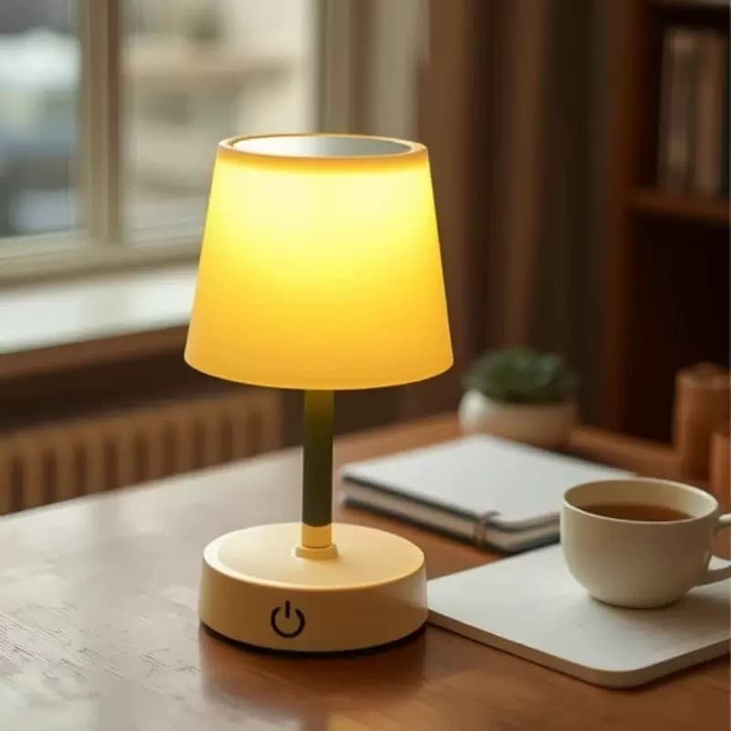 Abajur LED Recarregável Retrátil de Aço Luz  Tons USB Sala/Escritório/Quarto