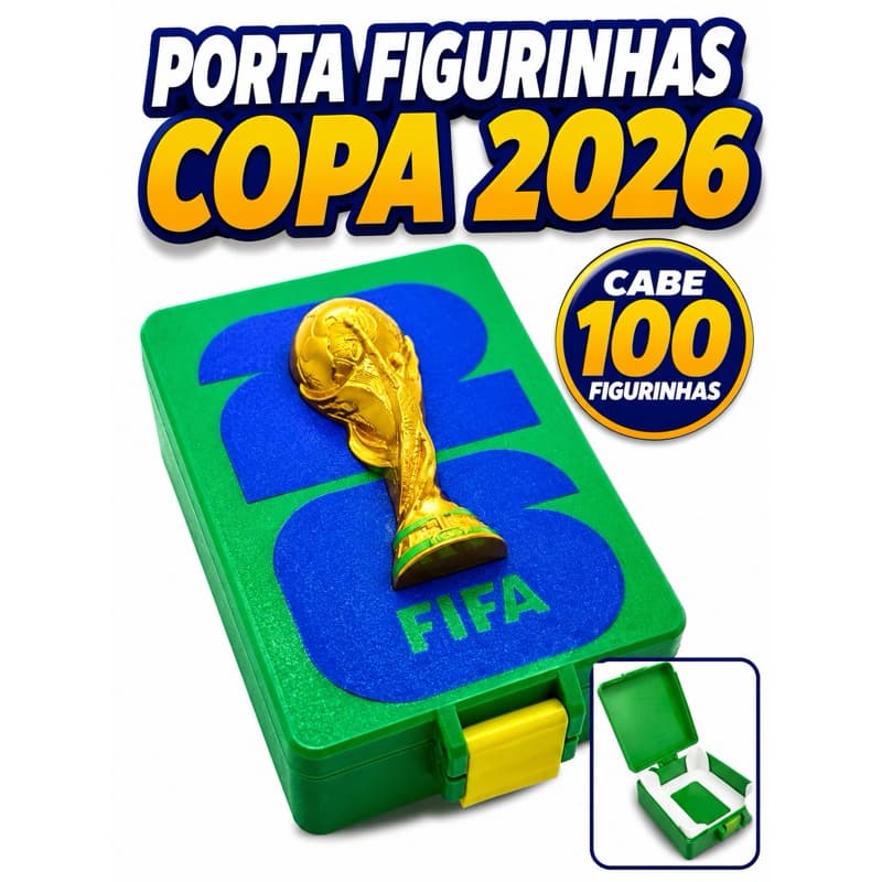 Caixa Organizadora para Figurinhas Copa 2026 | Porta Figurinha e Coleção Álbum da Copa 100 figurinhas