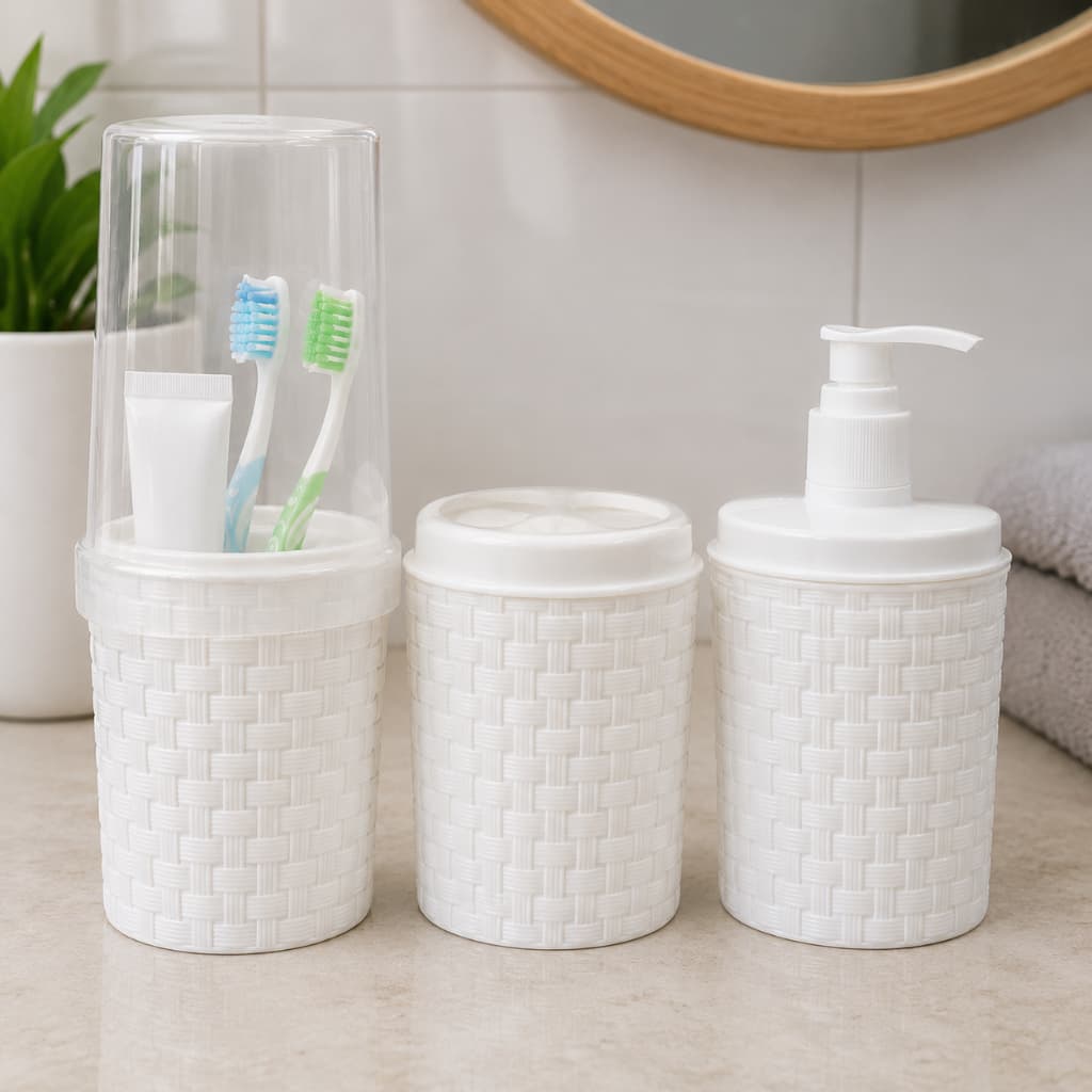 kit banheiro lavabo acessórios para pia  3 peças