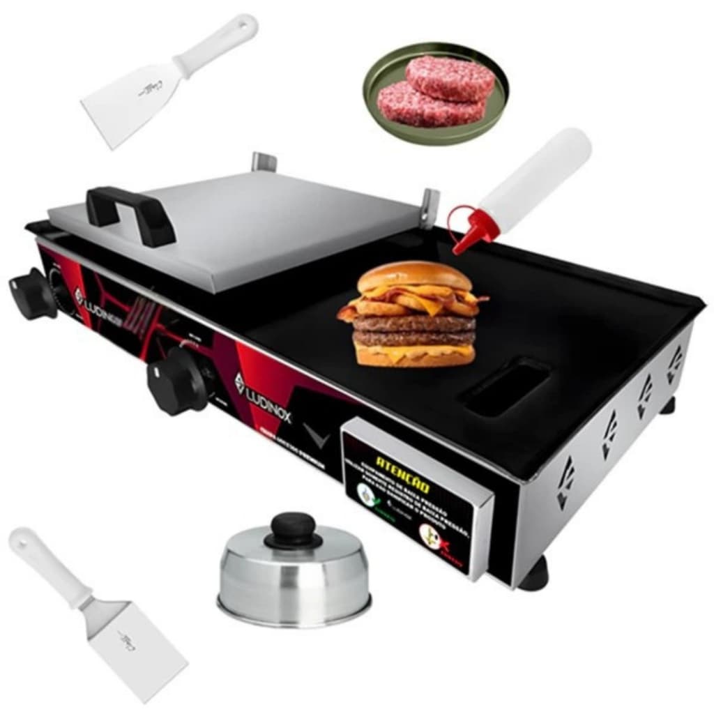 Chapa De Lanche 60x30 Industrial Inox Profissional + Brinde Promoção