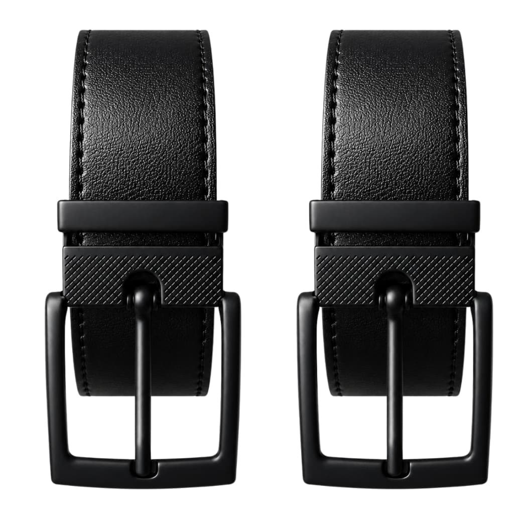 Kit 2 Cinto Masculino Couro Fivela de Metal Ajustavél Largo 125 Centímetros