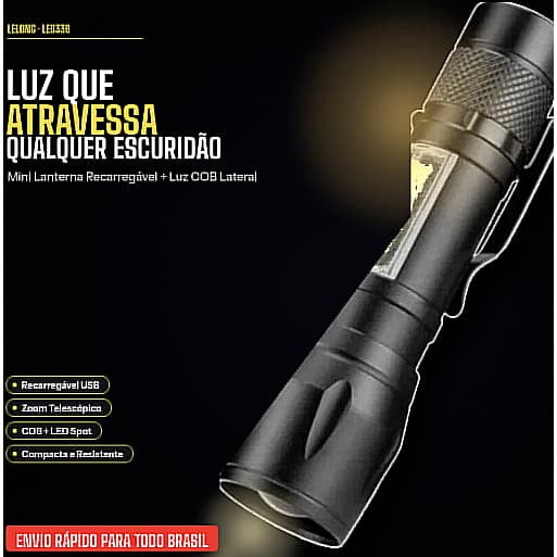 Mini Lanterna Recarregável USB-C com Ímã – 4 Modos de Iluminação