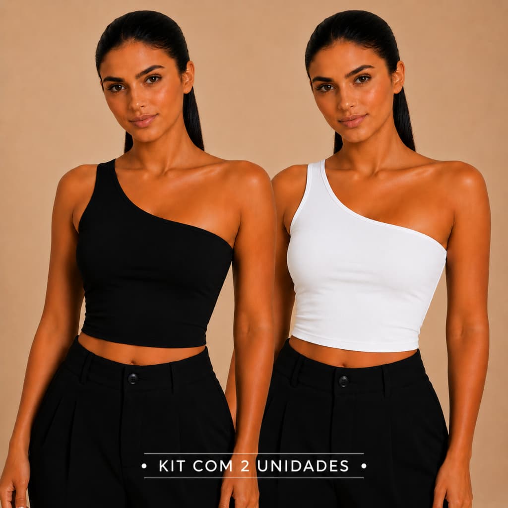 KIT CROPPED FEMININO SUPLEX MULA MANCA UMA MANGA
