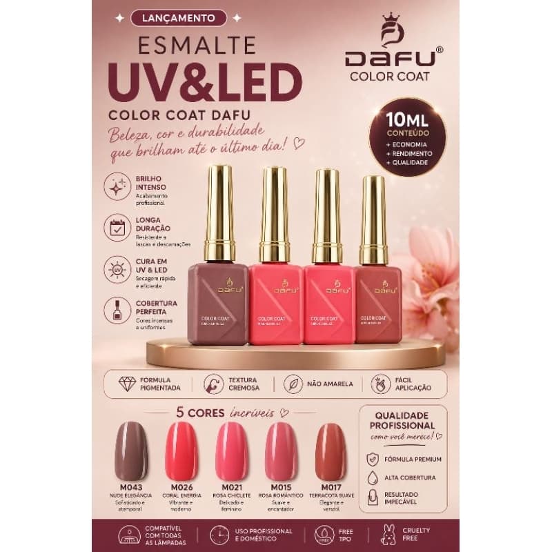 ENVIO RÁPIDO Esmalte Em Gel Dafu 10ml Coleção 80 Cores Secagem UV LED Alta Cobertura Sem TPO