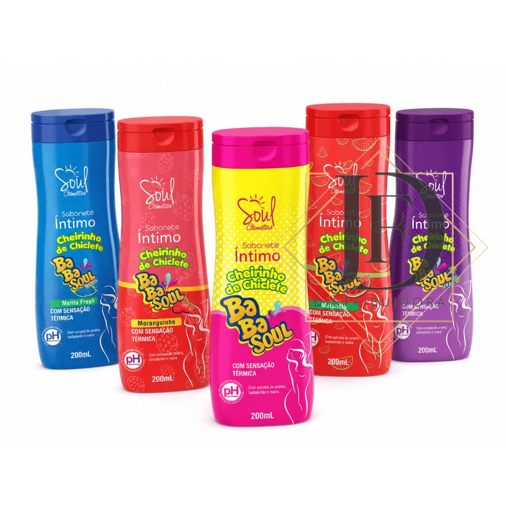 Kit com 12 Sabonete Íntimo Feminino Soul Cosméticos 200ml