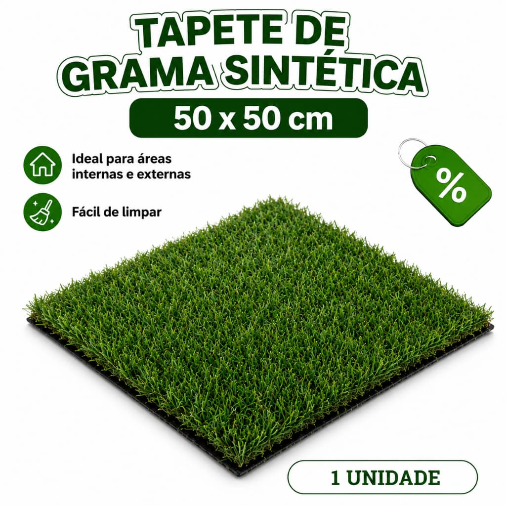 Grama sintética decorativa (50cm x 50cm)
