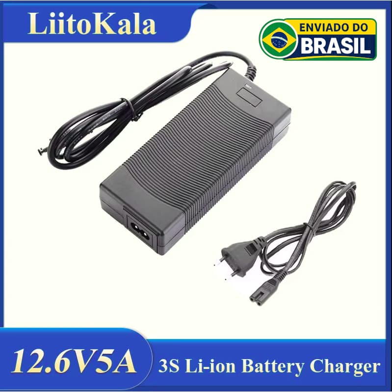 Carregador de Bateria Motos Elétrica Scooter Nobreaks Energia Solar Outros Lithium Li-ion Liitokala 3S 12.6V 5A