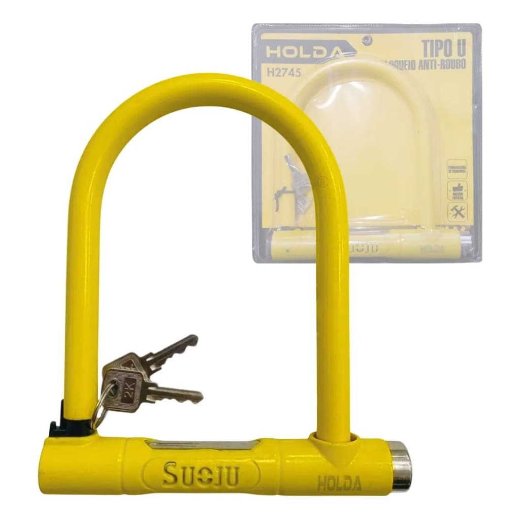 Cadeado U-lock Antifurto Para Bike E Moto Com 2 Chaves Aço